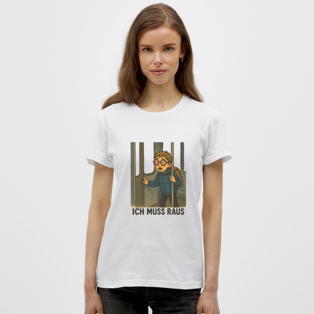 Junge im Bus ich muss raus - Frauen T-Shirt - Weiß