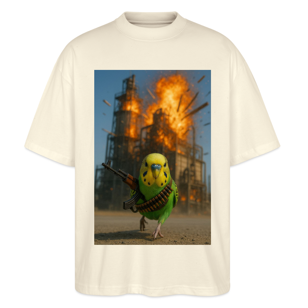 Wellensittich Budgie hat genug - Stanley/Stella Oversized Unisex Bio T-Shirt Blaster - Weißgrau
