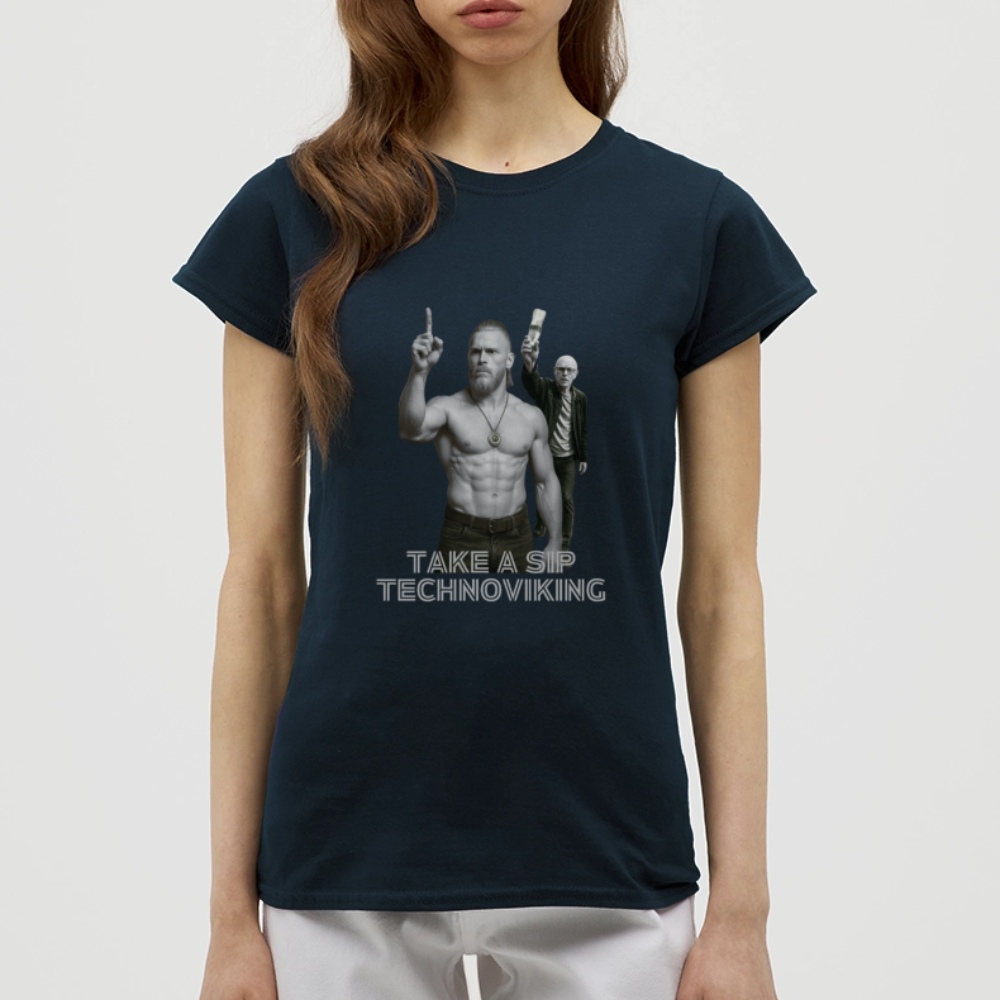 Take a sip Technoviking - Frauen T-Shirt - Navy