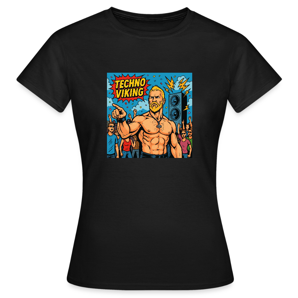 Technoviking Comic Frauen T-Shirt - Schwarz