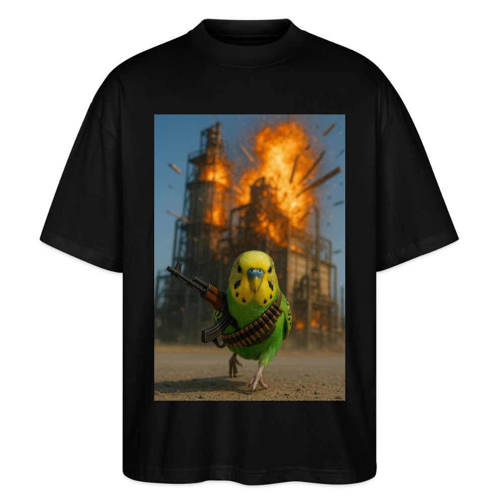 Wellensittich Budgie hat genug - Stanley/Stella Oversized Unisex Bio T-Shirt Blaster - Schwarz