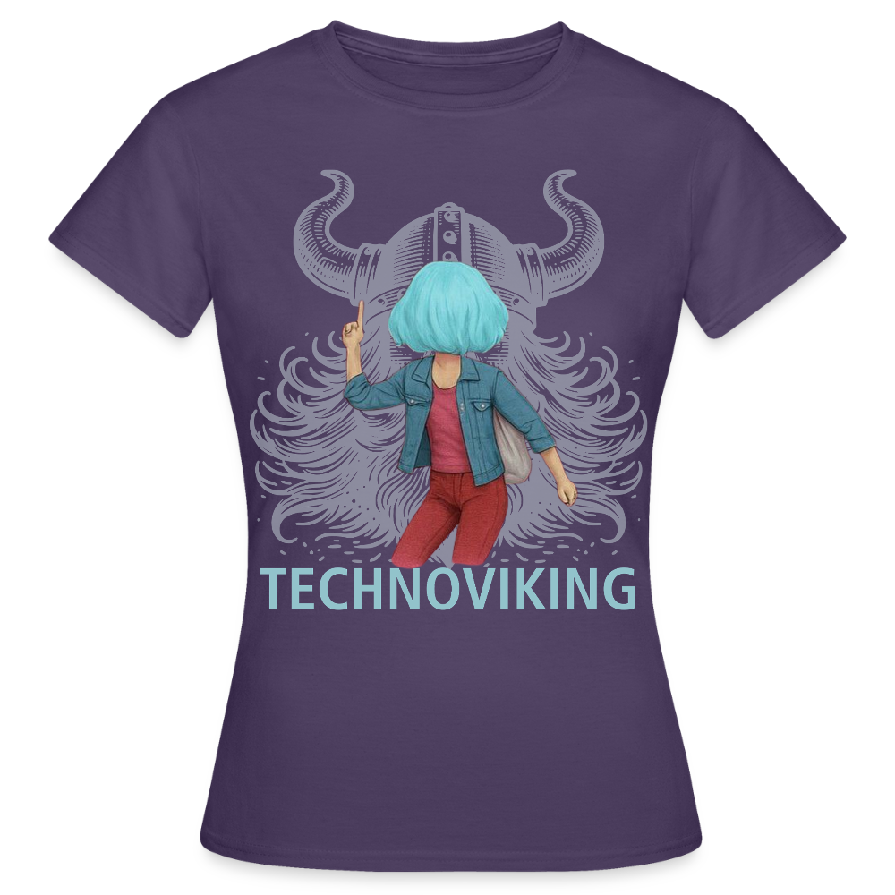 Technoviking rescue moment - Frauen T-Shirt - Dunkellila