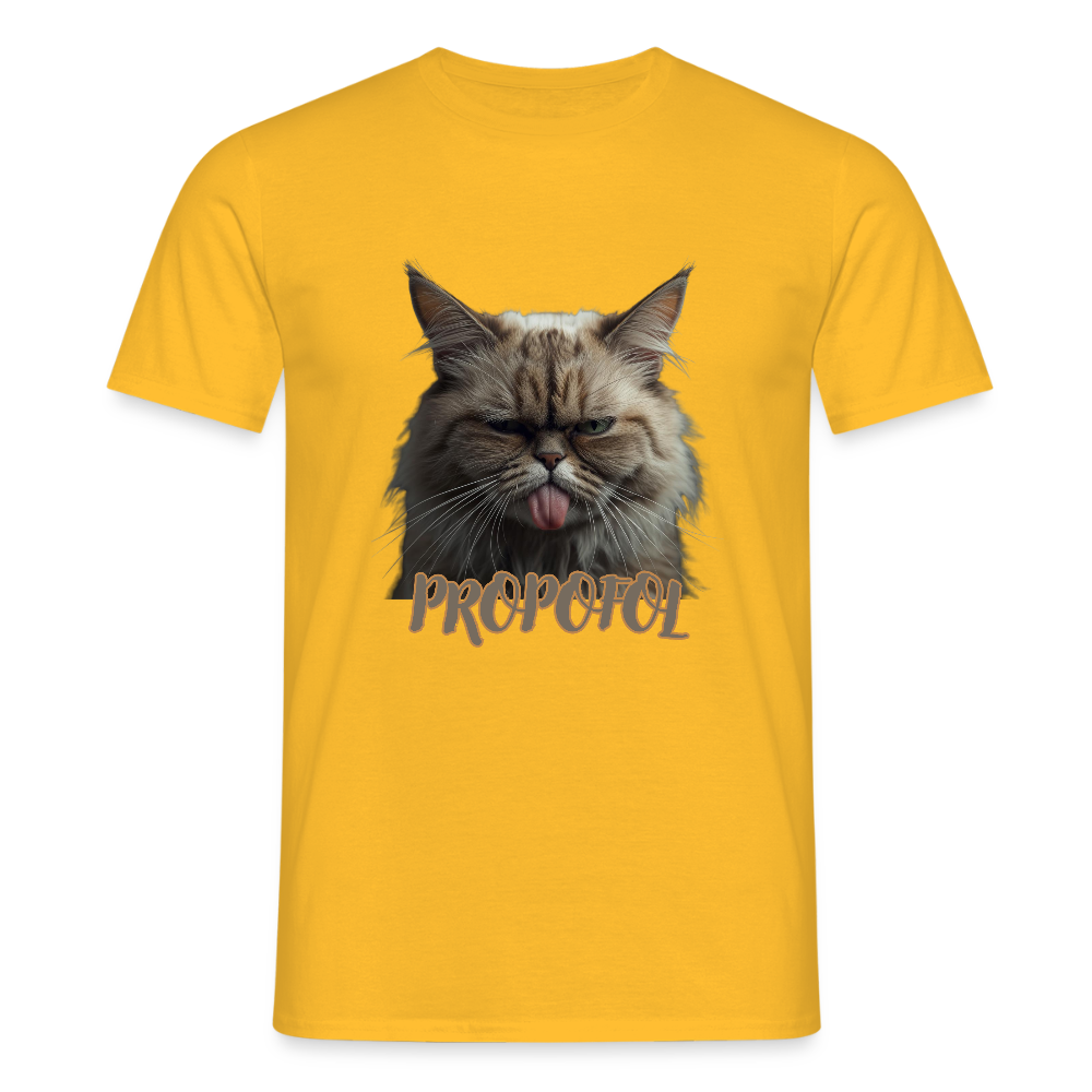 Propofol Cat - Männer T-Shirt - Gelb