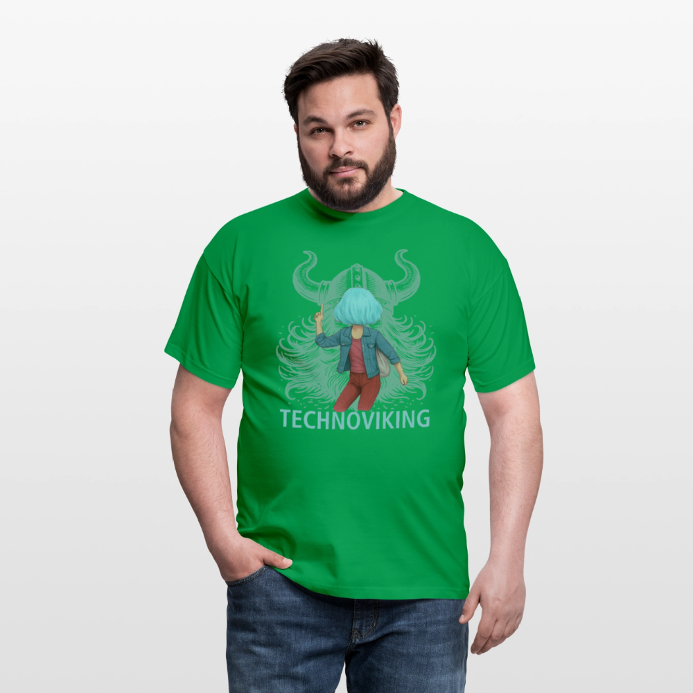 Technoviking rescue moment - Männer T-Shirt - Kelly Green