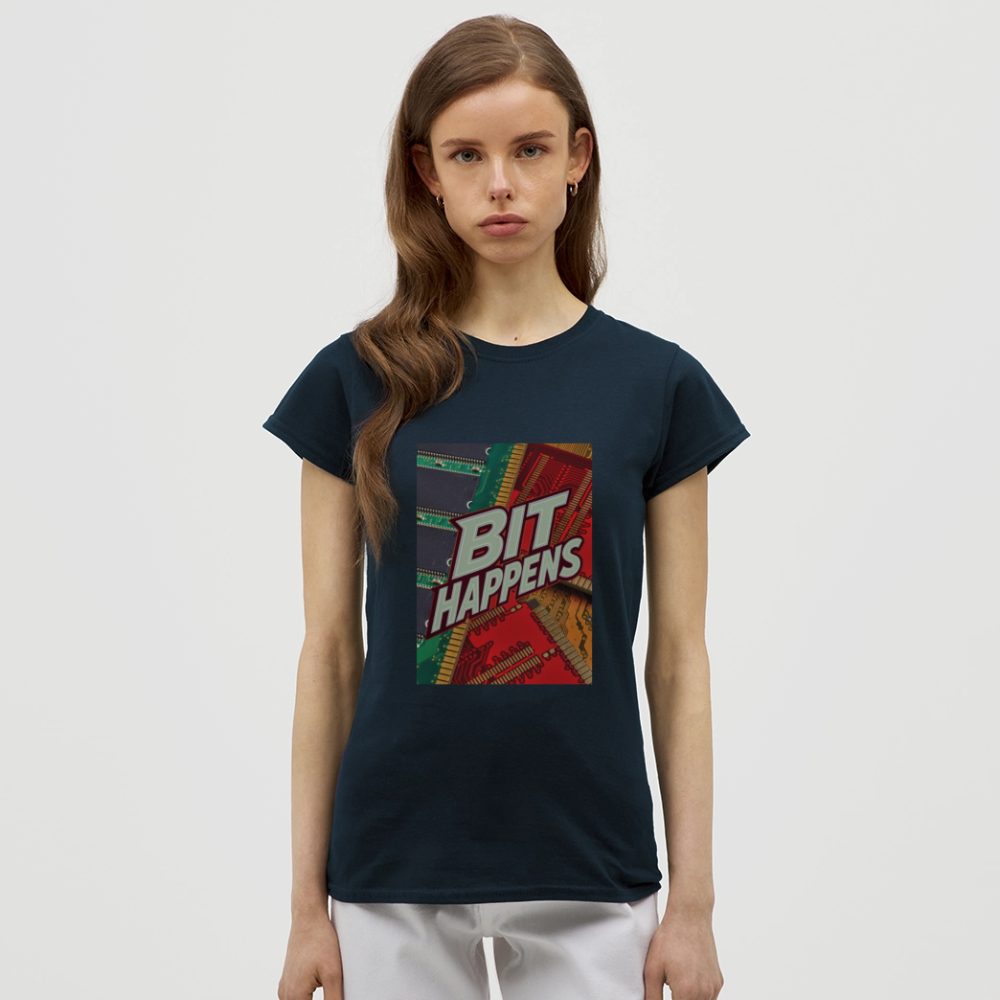 Bit Happens - Frauen T-Shirt - Navy