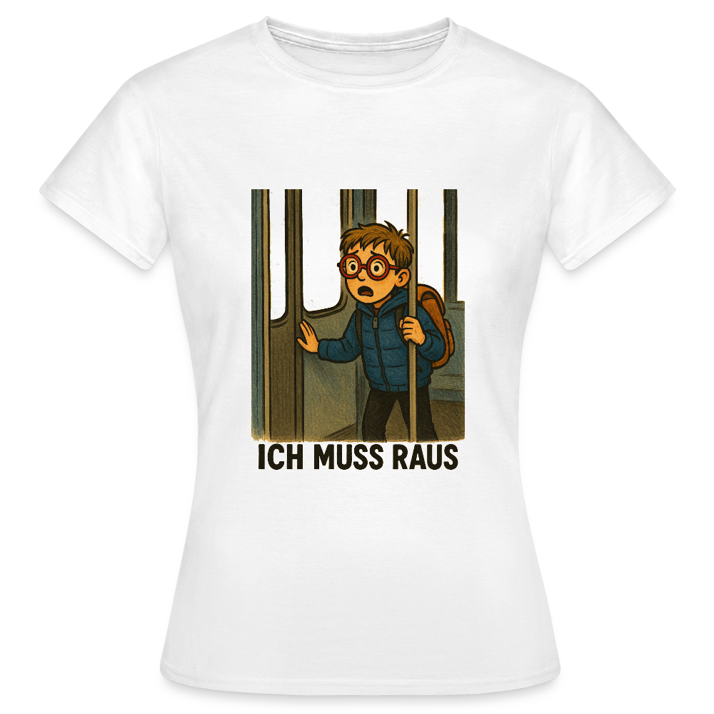 Junge im Bus ich muss raus - Frauen T-Shirt - Weiß