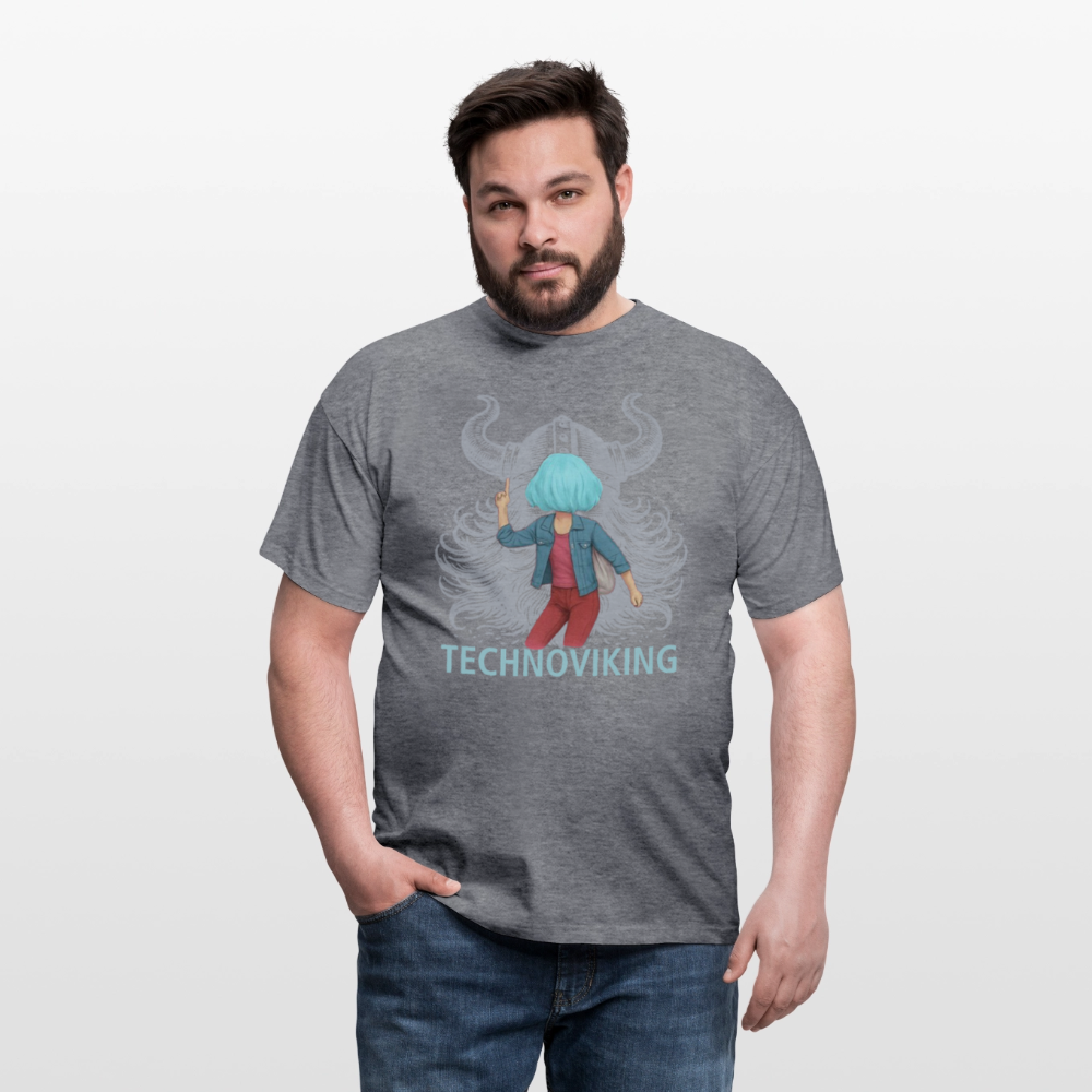 Technoviking rescue moment - Männer T-Shirt - Graphit meliert