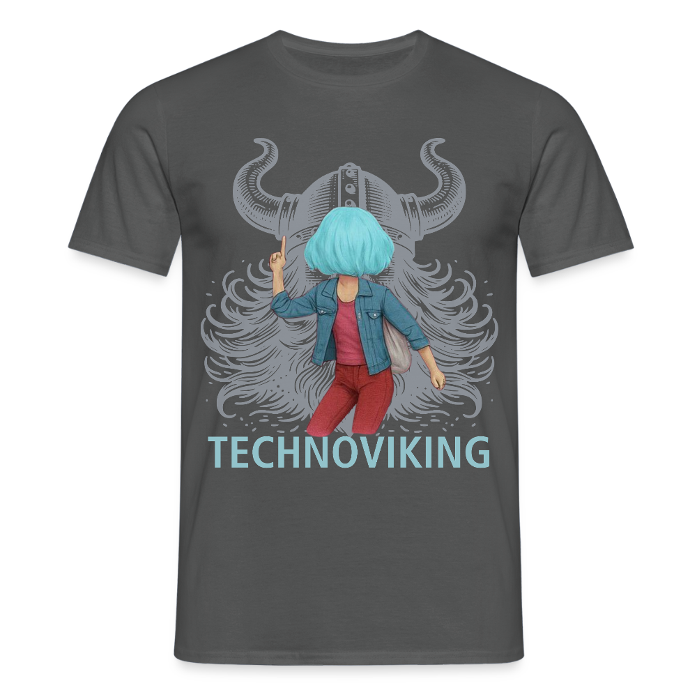Technoviking rescue moment - Männer T-Shirt - Anthrazit