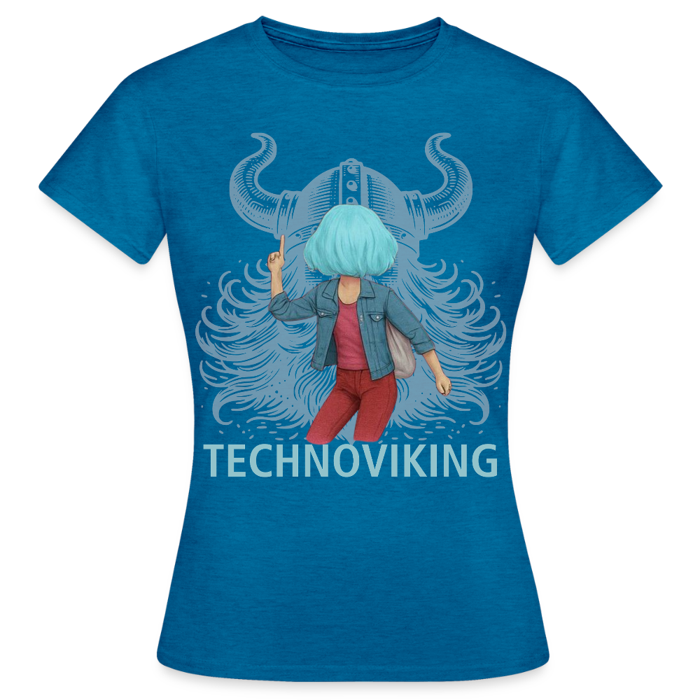 Technoviking rescue moment - Frauen T-Shirt - Antikblaues Saphir meliert