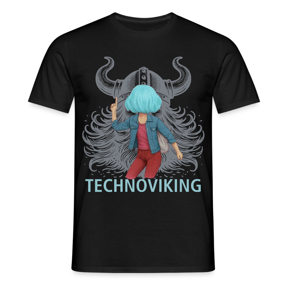 Technoviking rescue moment - Männer T-Shirt - Schwarz