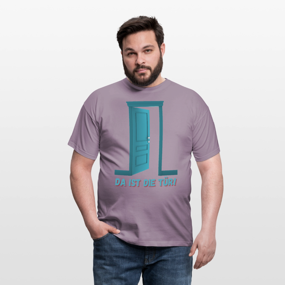Da ist die Tür - Männer T-Shirt - Lilagrau 