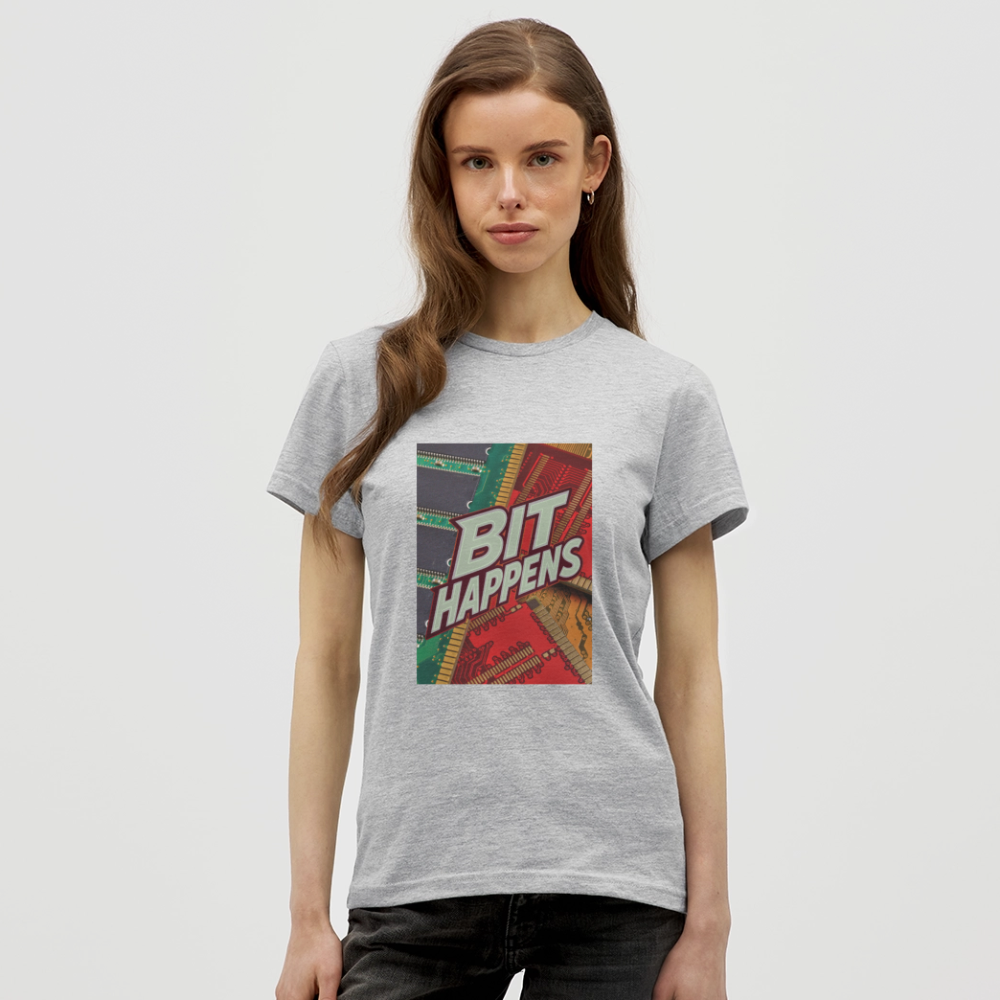 Bit Happens - Frauen T-Shirt - Grau meliert