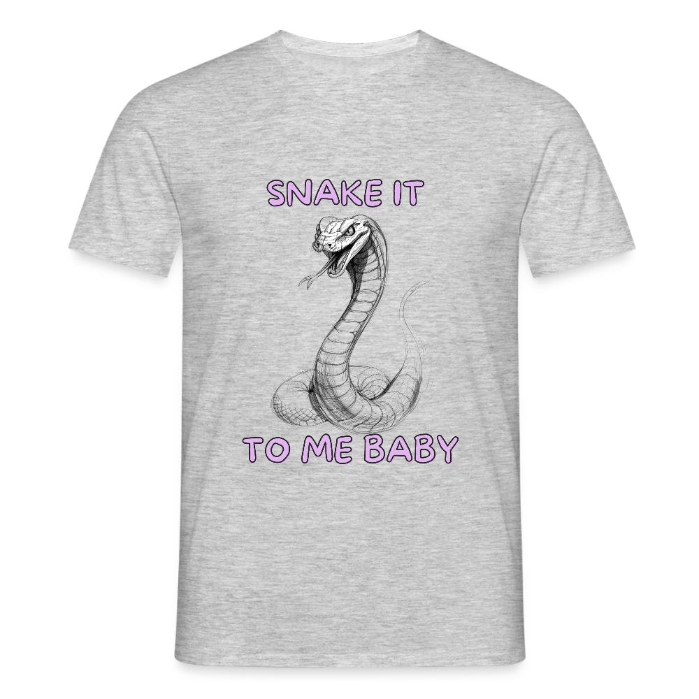 Snake it to me baby - Männer T-Shirt - Grau meliert