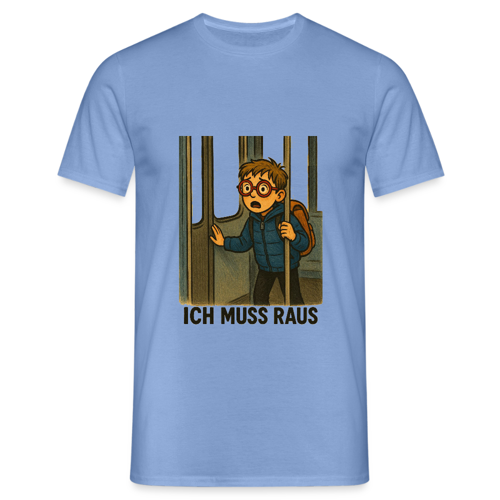 Junge im Bus ich muss raus - Männer T-Shirt - carolina blue