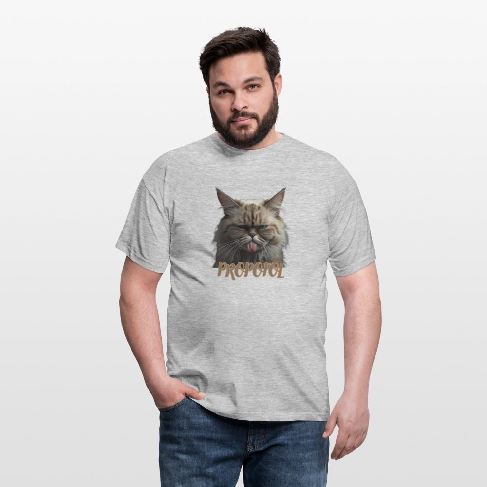 Propofol Cat - Männer T-Shirt - Grau meliert