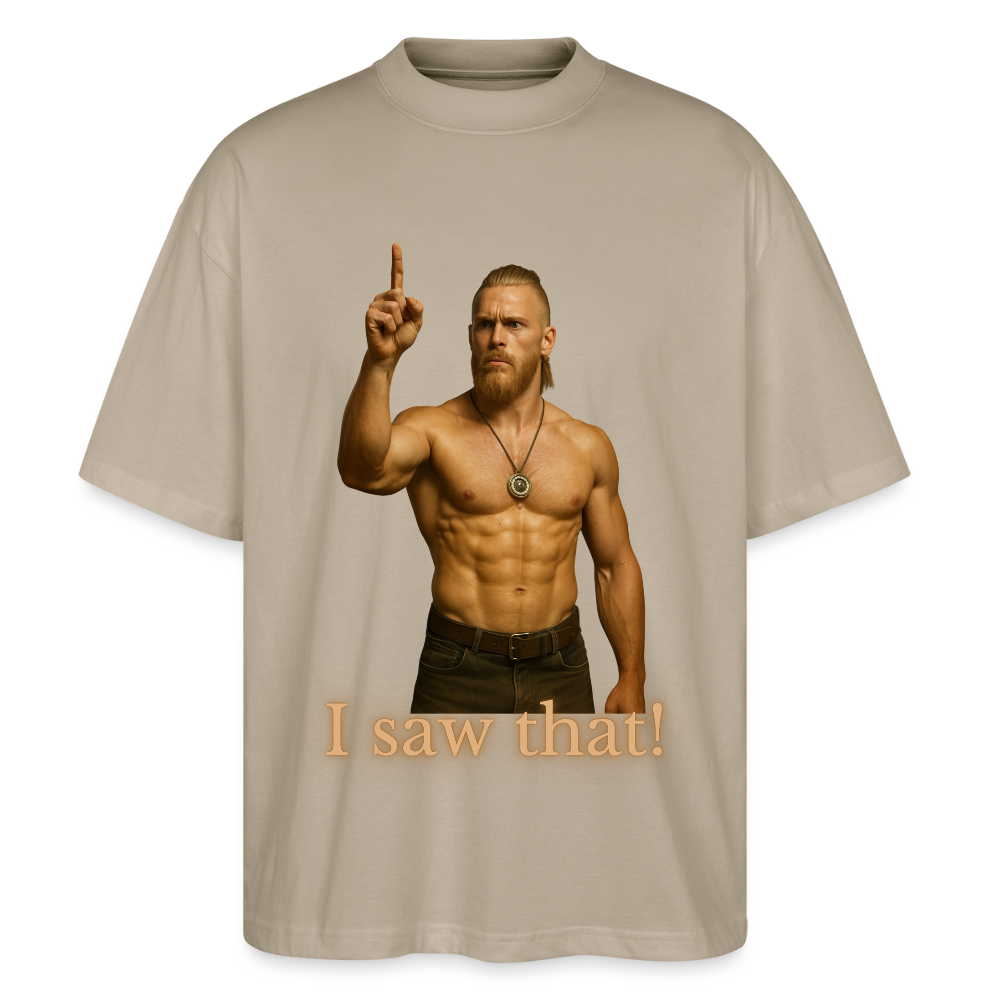Technoviking - I saw that! - Stanley/Stella Oversized Unisex Bio T-Shirt Blaster - Steingrau