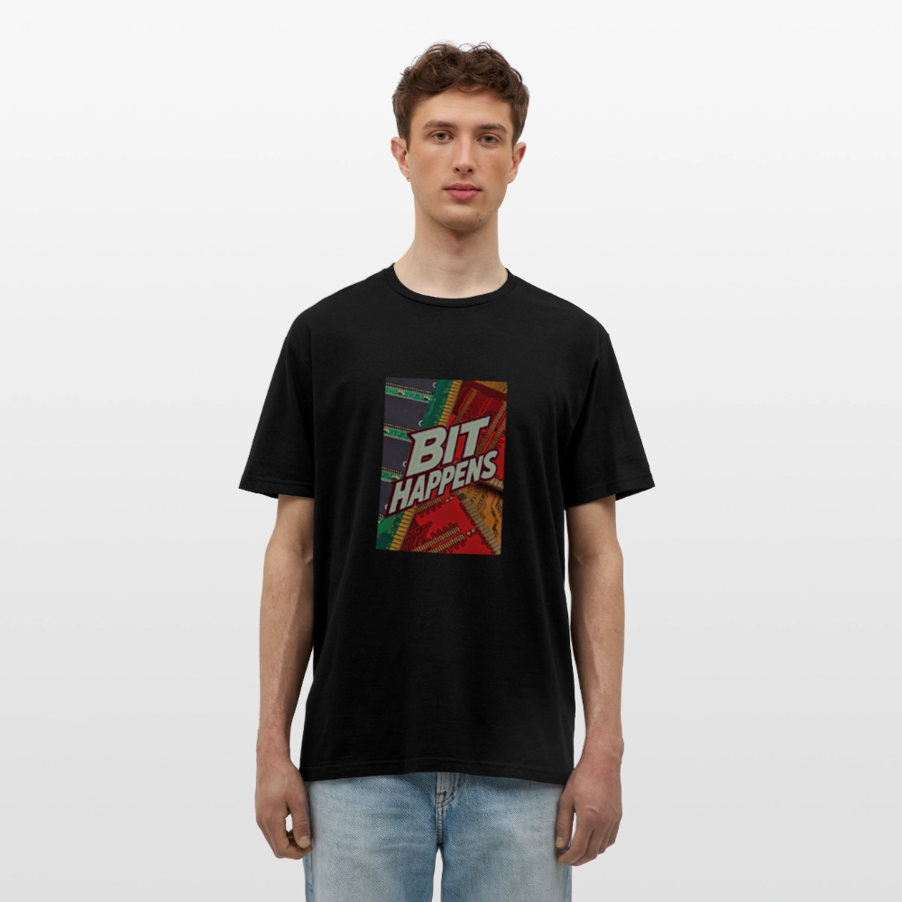 Bit Happens - Männer T-Shirt - Schwarz