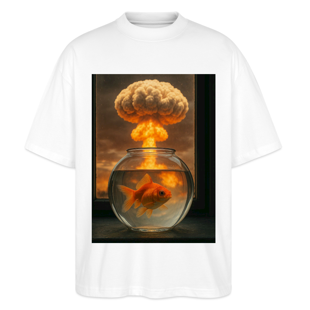 Fish World is ending - Stanley/Stella Oversized Unisex Bio T-Shirt Blaster - Weiß