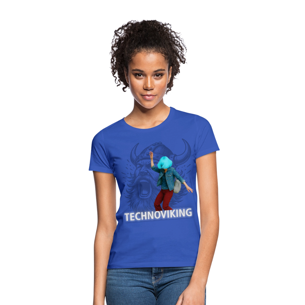 Technoviking protects blue haired girl - Frauen T-Shirt - Royalblau