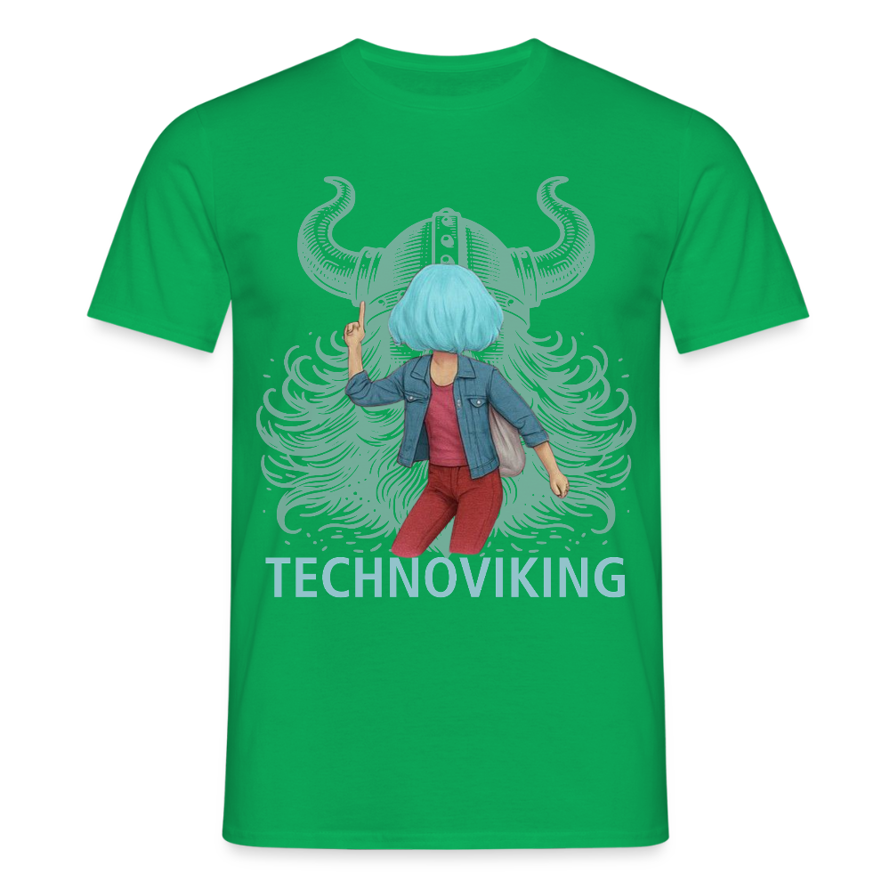Technoviking rescue moment - Männer T-Shirt - Kelly Green