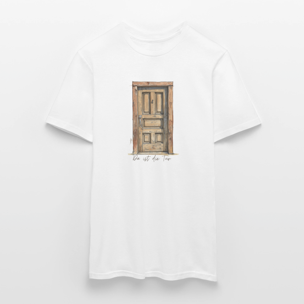 Da ist die Tür Sketch - Männer T-Shirt - Weiß