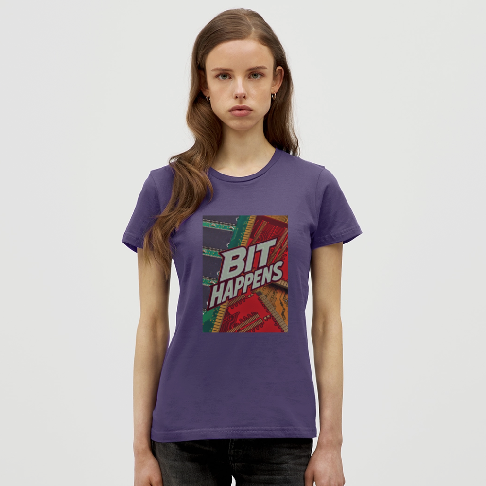 Bit Happens - Frauen T-Shirt - Dunkellila