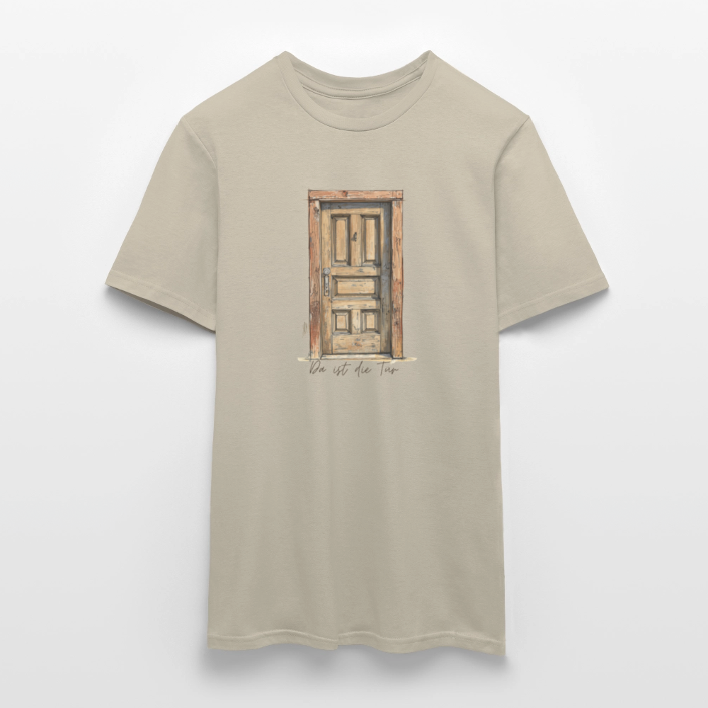 Da ist die Tür Sketch - Männer T-Shirt - Sandbeige