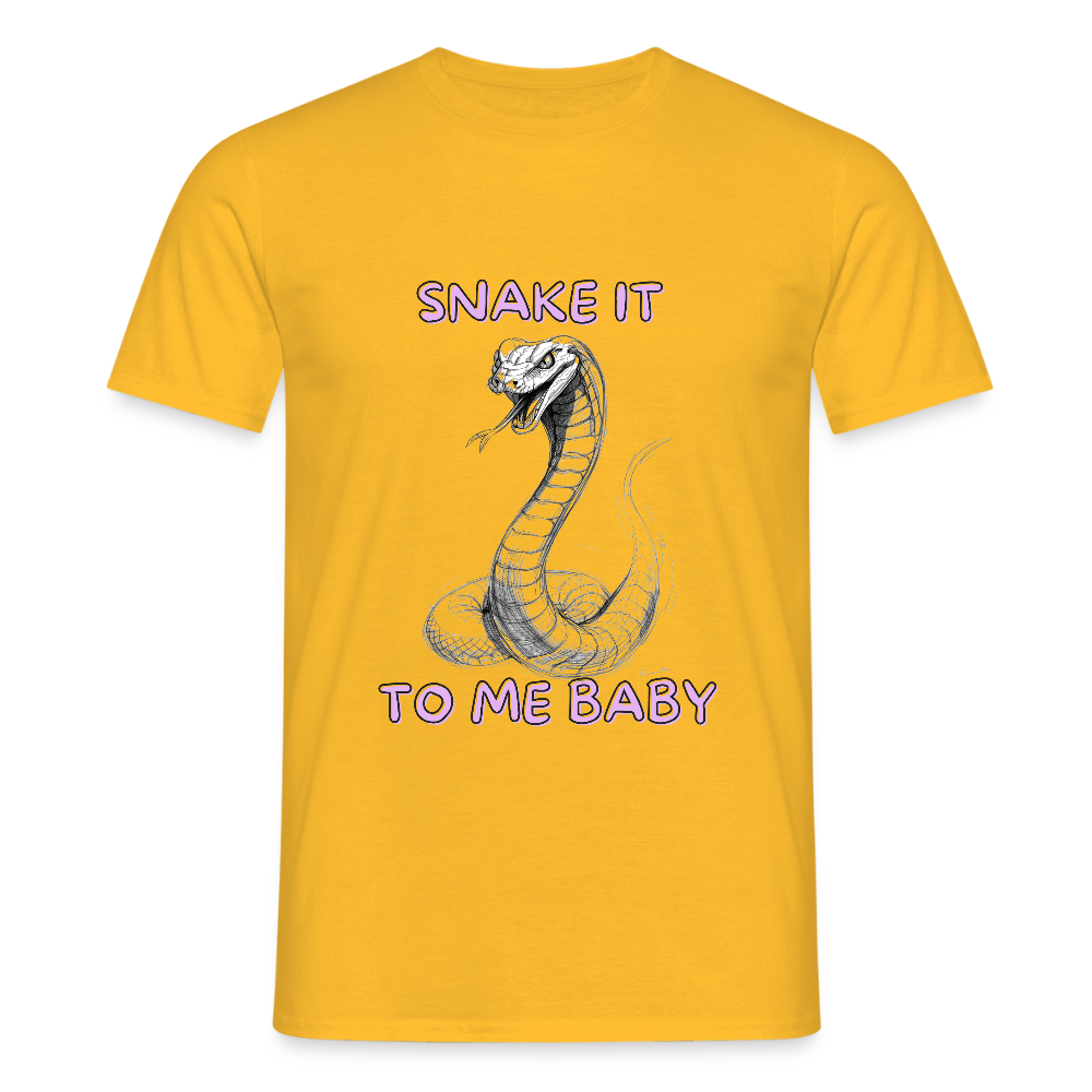 Snake it to me baby - Männer T-Shirt - Gelb