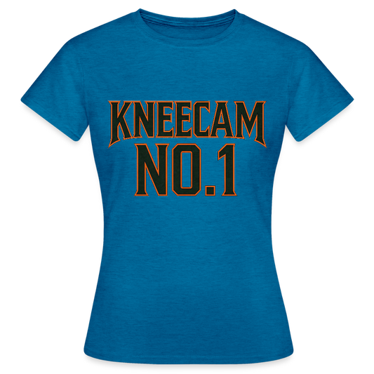 Technoviking-Kneecam No1. - Frauen T-Shirt - Antikblaues Saphir meliert