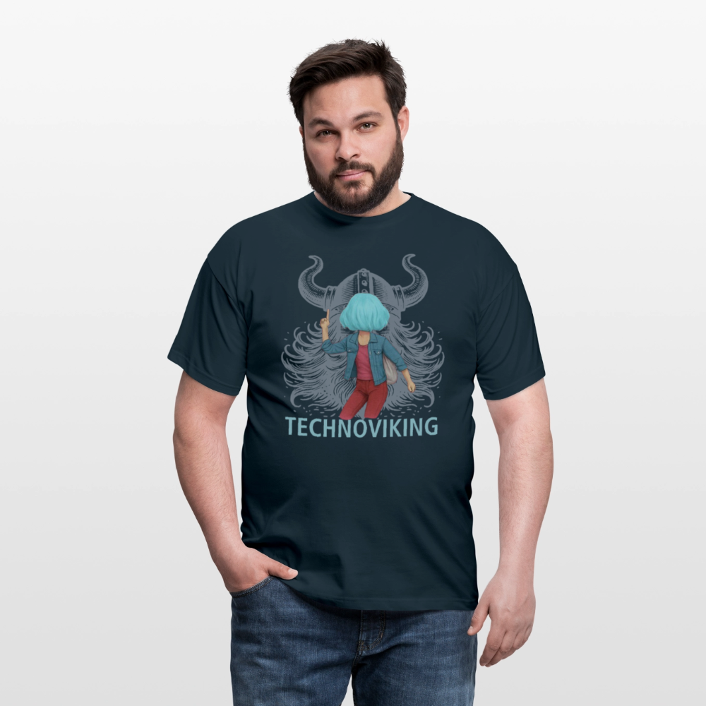 Technoviking rescue moment - Männer T-Shirt - Navy
