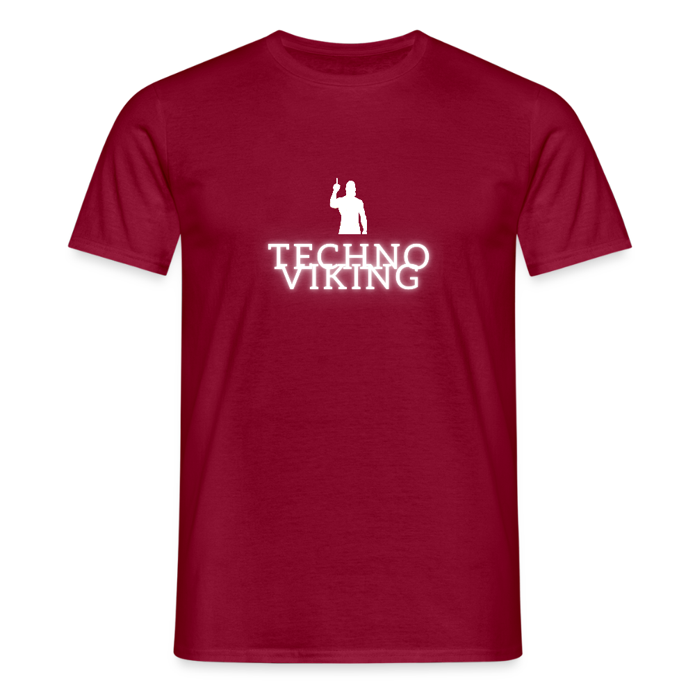 Technoviking drink & dance - Männer T-Shirt - Ziegelrot