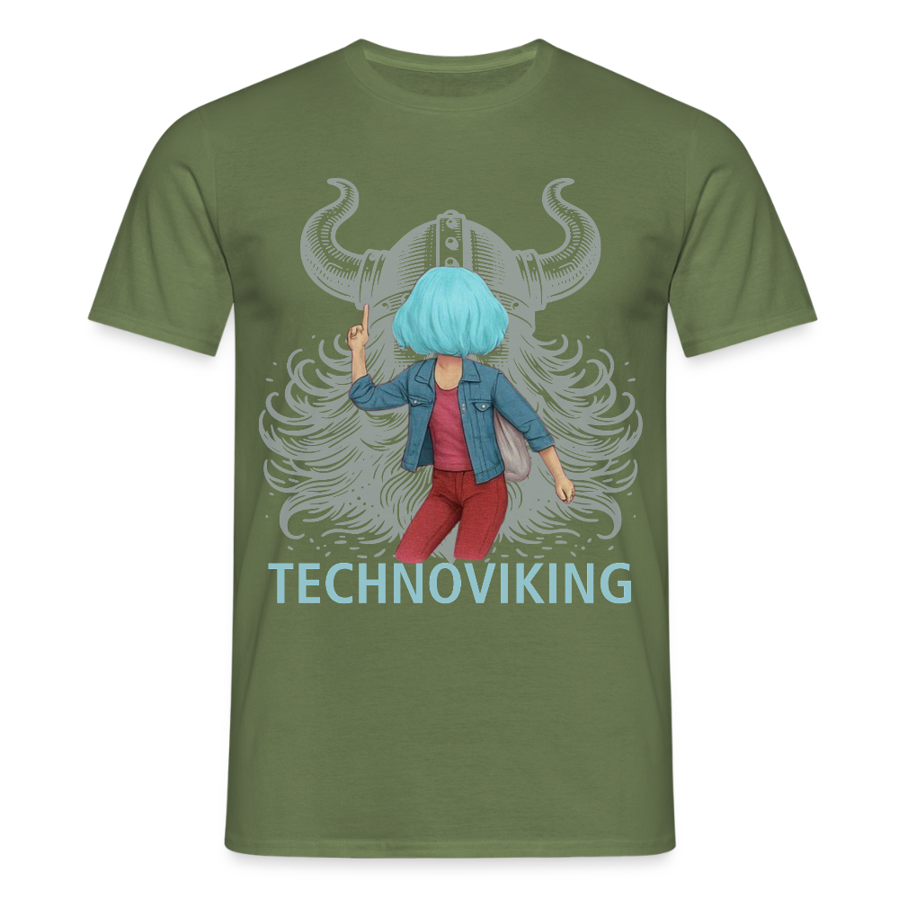 Technoviking rescue moment - Männer T-Shirt - Militärgrün