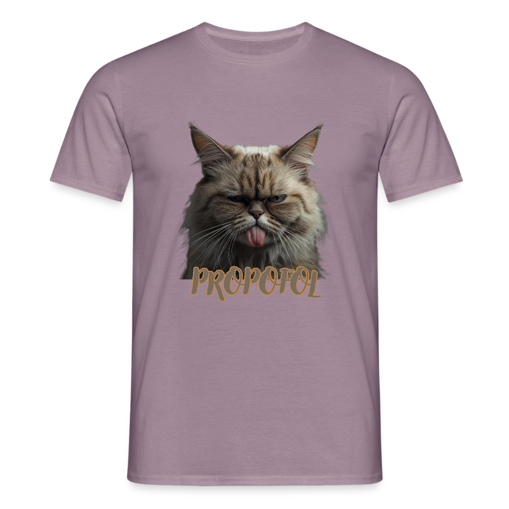 Propofol Cat - Männer T-Shirt - Lilagrau 