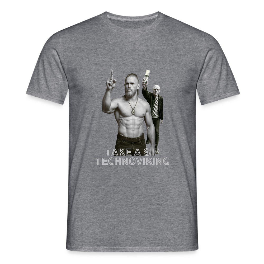 Take a sip Technoviking - Männer T-Shirt - Graphit meliert