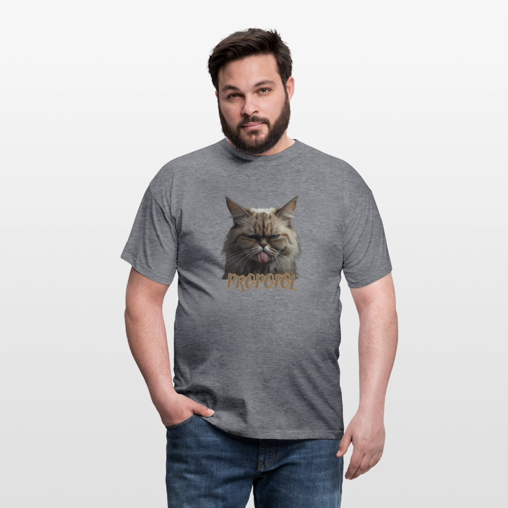 Propofol Cat - Männer T-Shirt - Graphit meliert
