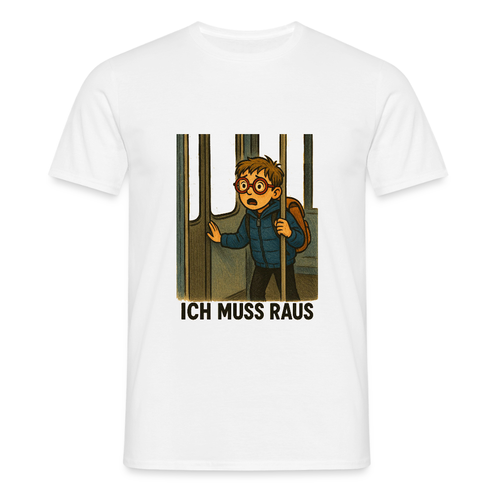 Junge im Bus ich muss raus - Männer T-Shirt - Weiß