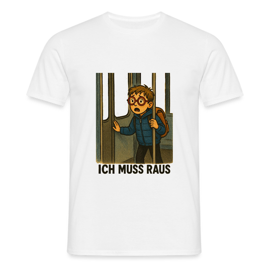 Junge im Bus ich muss raus - Männer T-Shirt - Weiß