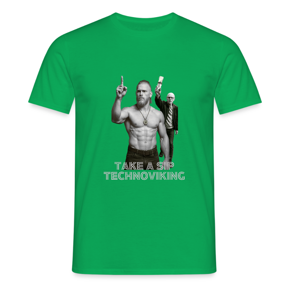 Take a sip Technoviking - Männer T-Shirt - Kelly Green