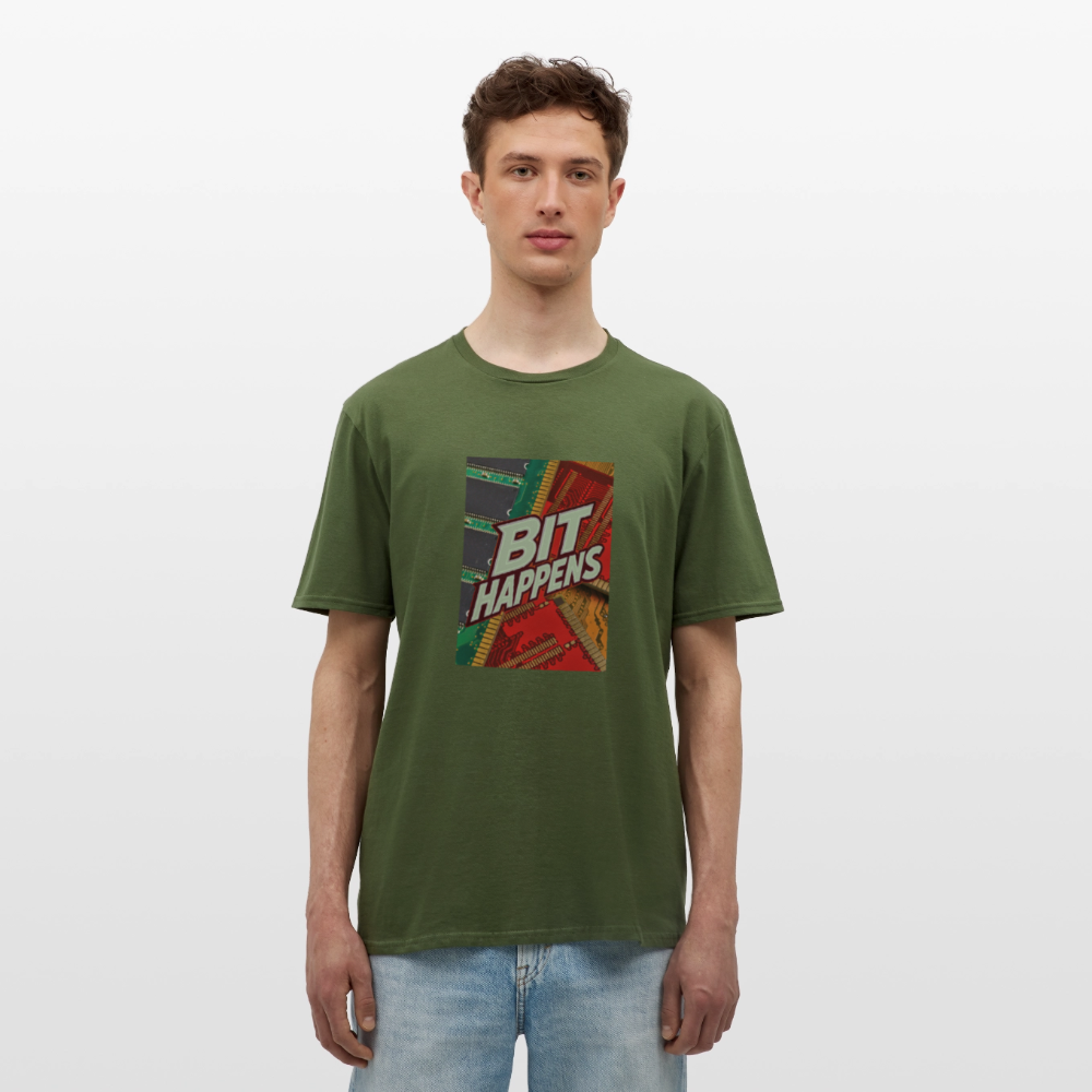 Bit Happens - Männer T-Shirt - Militärgrün