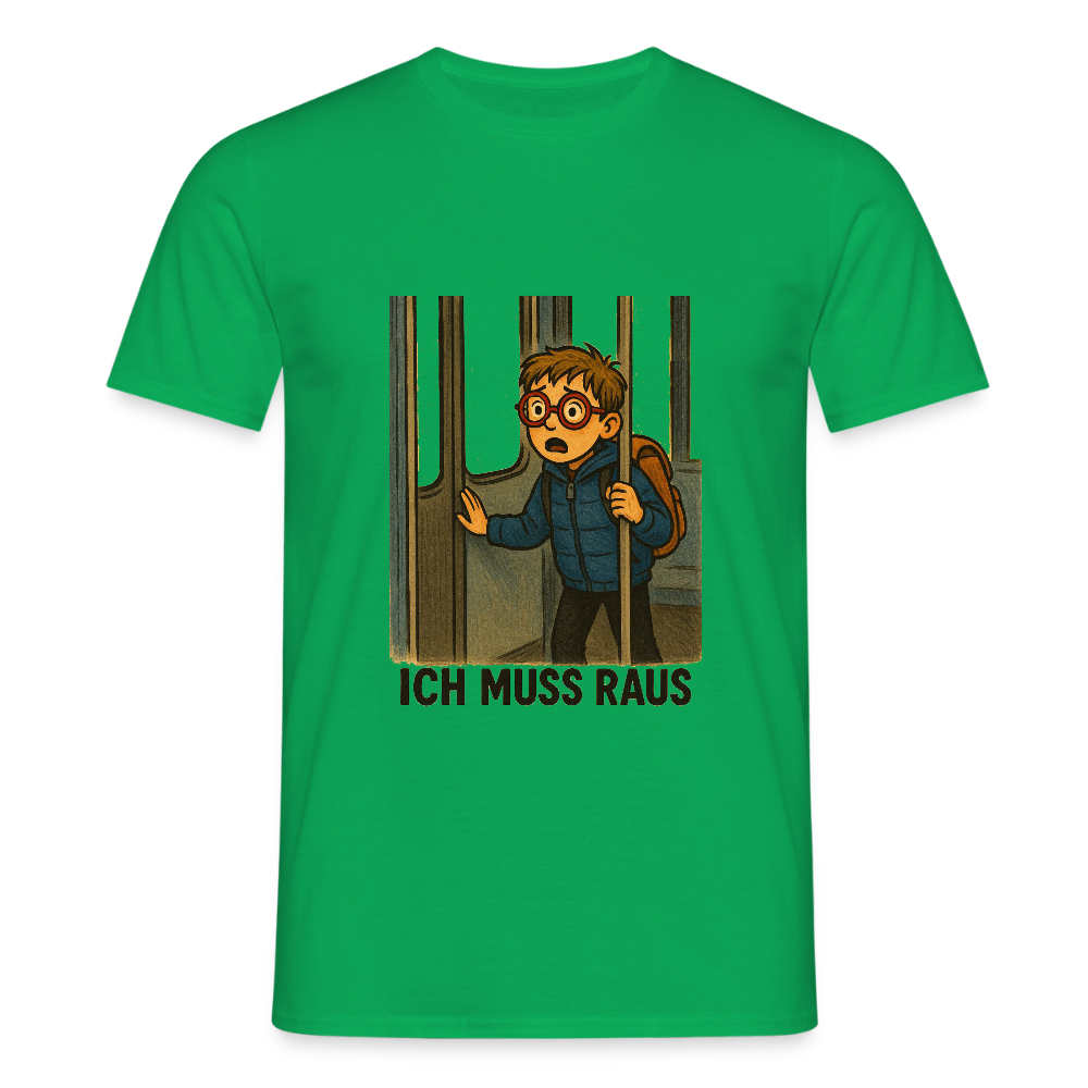 Junge im Bus ich muss raus - Männer T-Shirt - Kelly Green