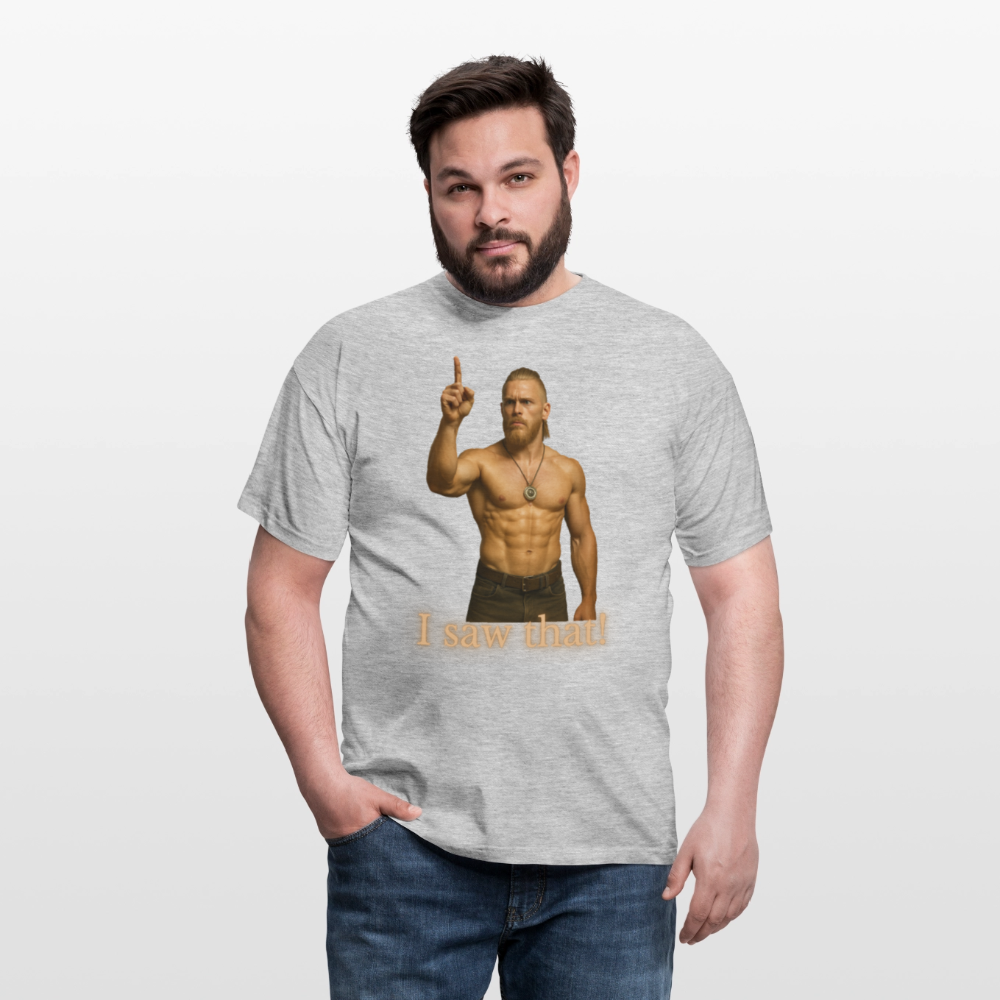 Technoviking - I saw that - Männer T-Shirt - Grau meliert
