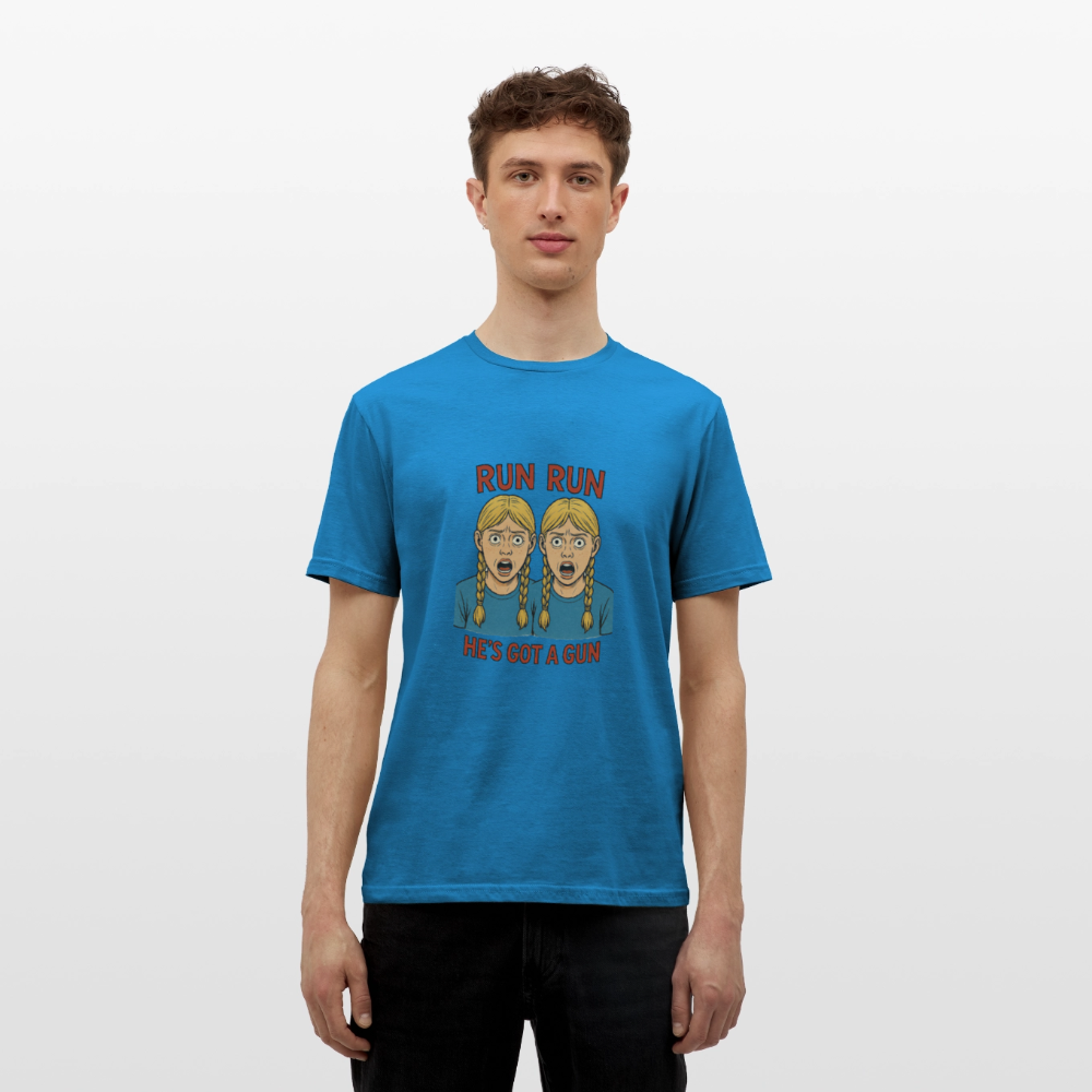 Zwillinge - run he´s got a gun - Männer T-Shirt - Royalblau