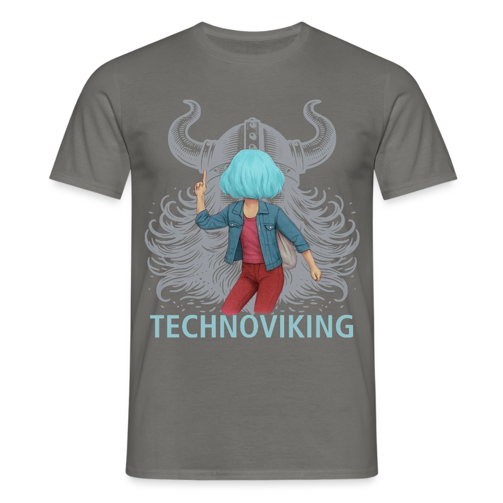 Technoviking rescue moment - Männer T-Shirt - Graphit