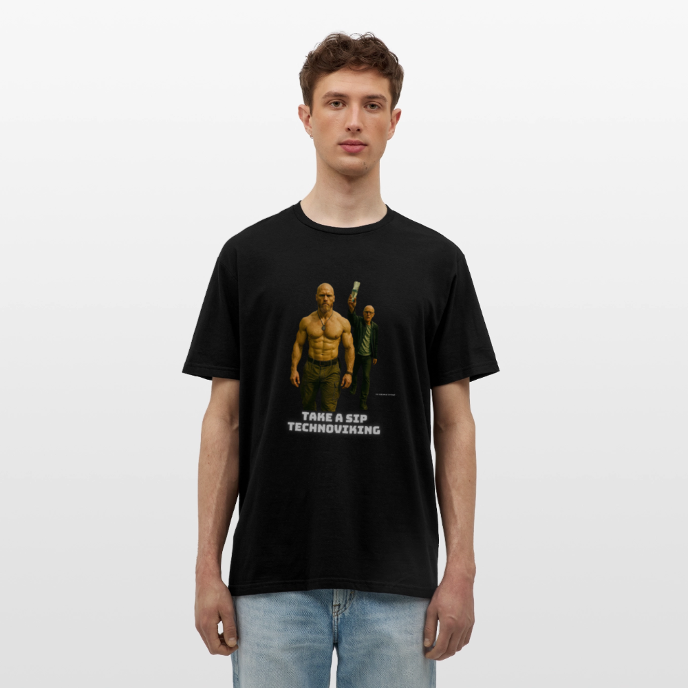 Take a sip Technoviking - Männer T-Shirt - Schwarz