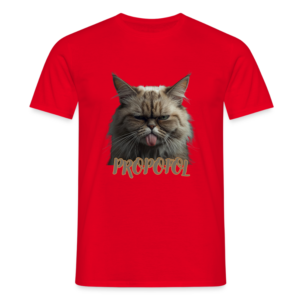 Propofol Cat - Männer T-Shirt - Rot