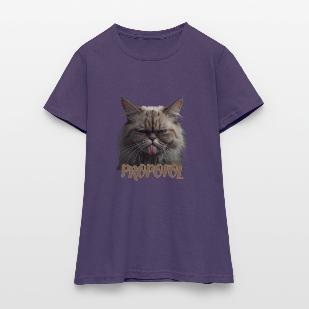 Propofol Cat - Frauen T-Shirt - Dunkellila