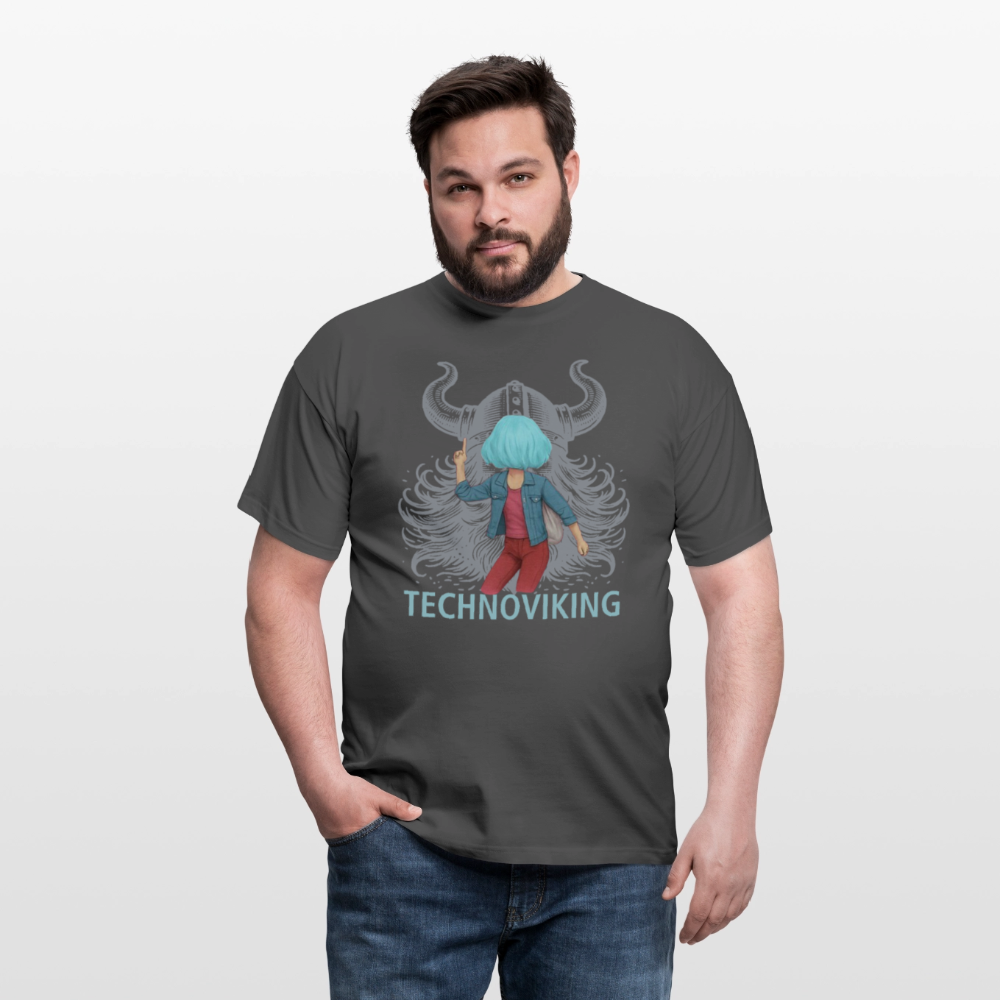 Technoviking rescue moment - Männer T-Shirt - Anthrazit