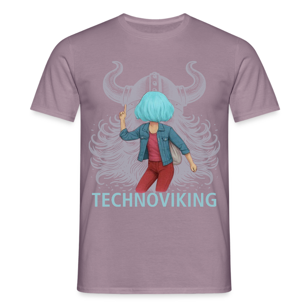 Technoviking rescue moment - Männer T-Shirt - Lilagrau 