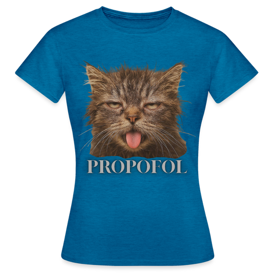 Grumpy Cat - Frauen T-Shirt - Antikblaues Saphir meliert