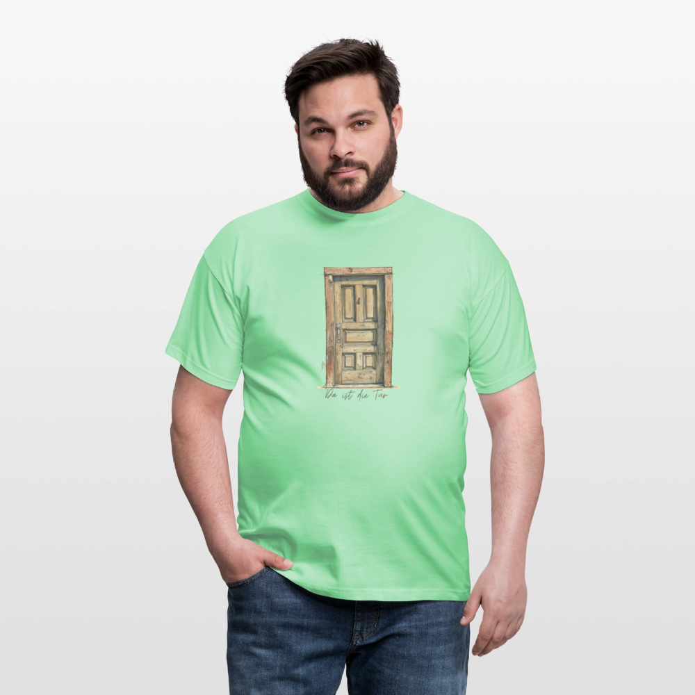 Da ist die Tür Sketch - Männer T-Shirt - Mintgrün